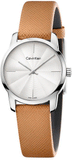 Calvin Klein City Silver Dial Orange Leather Strap Watch for Women - K2G231G6 Authentic Buy Shop Now