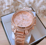 Michael Kors Blair Rose Gold Dial Rose Gold Steel Strap Watch for Women - MK5263 Authentic Buy Shop Now