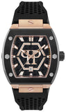 Philipp Plein Hexagon Phantom Black Dial Black Silicone Strap Watch For Men- PWPUA0124 Authentic Buy Shop Now