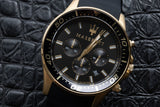 Maserati SFIDA Chronograph Black Dial Rubber Strap Watch For Men - R8871640001 Authentic Buy Shop Now