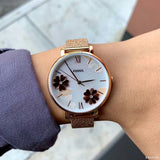 Fossil Jacqueline Three-Hand White Dial Rose Gold Mesh Bracelet Watch for Women - ES4534 Authentic Buy Shop Now