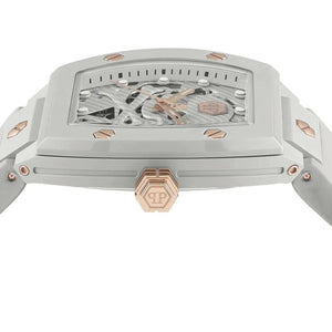 Philipp Plein The Skeleton White Dial White Silicone Strap Watch for Men - PWVBA0123 Authentic Buy Shop Now