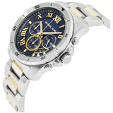 Michael Kors Brecken Chronograph Blue Dial Two Tone Steel Strap Watch For Men - MK8437 Authentic Buy Shop Now