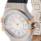 Maserati Potenza Diamonds Silver Dial Blue Leather Strap Watch For Women - R8851108502 Authentic Buy Shop Now