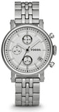 Fossil Boyfriend Chronograph Silver Dial Silver Steel Strap Watch for Women - ES2198 Authentic Buy Shop Now