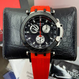 Tissot T Race Chronograph Black Dial Red Silicone Strap Watch For Men - T115.417.27.051.00 Authentic Buy Shop Now