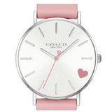 Coach Perry Silver Dial Pink Leather Strap Watch for Women - 14503516 Authentic Buy Shop Now