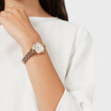 Emporio Armani Gianni T-Bar Mother of Pearl Dial Rose Gold Steel Strap Watch For Women - AR11316 Authentic Buy Shop Now