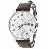 Hugo Boss Navigator White Dial Brown Leather Strap Watch for Men - 1513495 Authentic Buy Shop Now