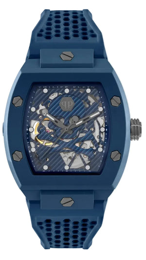 Philipp Plein The SKeleton Blue Dial Blue Silicone Strap Watch for Men - PWVBA0323 Authentic Buy Shop Now