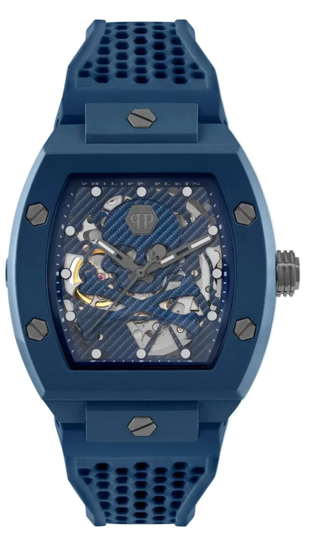 Philipp Plein The SKeleton Blue Dial Blue Silicone Strap Watch for Men - PWVBA0323 Authentic Buy Shop Now
