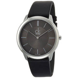 Calvin Klein Minimal Black Dial Black Leather Strap Watch for Men - K3M211C4 Authentic Buy Shop Now