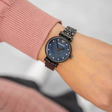 Emporio Armani Gianni T-Bar Quartz Black Mother of Pearl Dial Black Steel Strap Watch For Women - AR11268 Authentic Buy Shop Now