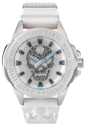 Philipp Plein The Skull White Dial White Silicone Strap Watch for Men - PWAAA1521 Authentic Buy Shop Now