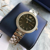 Swarovski Daytime Rhinestone Grey Dial Silver Steel Strap Watch for Women - 5213681 Authentic Buy Shop Now