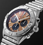 Breitling Chronomat B01 42 Brown Dial Silver Steel Strap Watch for Men - AB0134101K1A1 Authentic Buy Shop Now