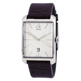 Calvin Klein Window Silver Dial Brown Leather Strap Watch for Men - K2M21126 Authentic Buy Shop Now