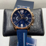 Tommy Hilfiger Decker Multifunction Blue Dial Blue Rubber Strap Watch for Men - 1791474 Authentic Buy Shop Now