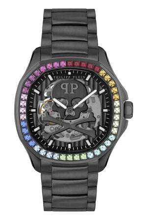 Philipp Plein High-Conic Automatic Black Dial Black Steel Strap Watch For Men - PWRAA0823 Authentic Buy Shop Now