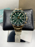 Fossil Bannon Multifunction Chronograph Green Dial Gold Steel Strap Watch for Men - BQ2493 Authentic Buy Shop Now