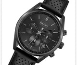 Hugo Boss Champion Black Dial Black Leather Strap Watch for Men - 1513880 Authentic Buy Shop Now