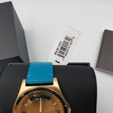 Marc Jacobs Baby Dave Gold Dial Blue Leather Strap Watch for Women - MBM1263 Authentic Buy Shop Now