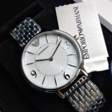 Emporio Armani Kappa Mother of Pearl Dial Silver Steel Watch For Women - AR2507 Authentic Buy Shop Now