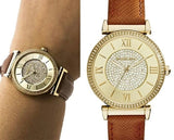 Michael Kors Catlin Champagne Dial Brown Leather Strap Watch for Women - MK2375 Authentic Buy Shop Now