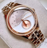 Michael Kors Lauryn Rose Gold Dial Brown Steel Strap Watch for Women - MK3757 Authentic Buy Shop Now