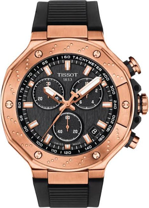 Tissot T Race Chronograph Black Dial Black Rubber Strap Watch For Men - T141.417.37.051.00 Authentic Buy Shop Now