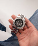 Guess Trophy Chronograph Diamonds Black Dial Silver Steel Strap Watch for Men - GW0390G1 Authentic Buy Shop Now