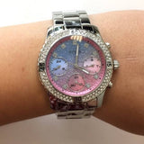 Guess Confetti Multicolored Dial Silver Steel Strap Watch For Women - W0774L1 Authentic Buy Shop Now