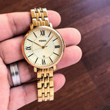 Fossil Jacqueline White Dial Gold Steel Strap Watch for Women - ES3434 Authentic Buy Shop Now