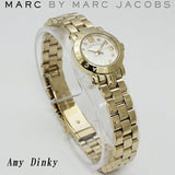 Marc Jacobs Amy Dinky White Dial Gold Steel Strap Watch for Women - MBM3226 Authentic Buy Shop Now