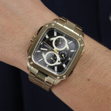Fossil Inscription Multifunction Black Dial Gold Steel Strap Watch for Men - BQ2656 Authentic Buy Shop Now