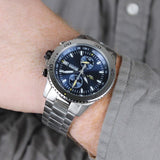 Hugo Boss Vela Chronograph Diver Blue Dial Silver Steel Strap Watch for Men - 1513775 Authentic Buy Shop Now