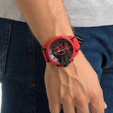 Diesel Mega Chief Chronograph Black Dial Red Rubber Strap Watch For Men - DZ4526 Authentic Buy Shop Now