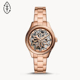 Fossil Rye Automatic Skeleton Rose Gold Dial Rose Gold Steel Strap Watch for Women - BQ3754 Authentic Buy Shop Now
