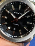 Gucci GG2570 Quartz Black Dial Silver Steel Strap Watch For Men - YA142401 Authentic Buy Shop Now