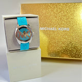 Michael Kors Janelle Quartz Blue Dial Blue Rubber Strap Watch For Women - MK7350 Authentic Buy Shop Now