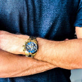 Hugo Boss Ikon Blue Dial Gold Steel Strap Watch for Men - 1513340 Authentic Buy Shop Now
