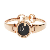 Gucci Guccissima Collection Quartz Black Dial Rose Gold Steel Strap Watch For Women - YA134509 Authentic Buy Shop Now