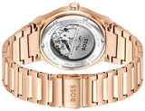 Hugo Boss Candor Automatic Grey Dial Rose Gold Steel Strap Watch for Men - 1514185 Authentic Buy Shop Now