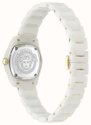 Versace DV One Mini White Dial White Ceramic Dial Watch for Women - VE9F00224 Authentic Buy Shop Now