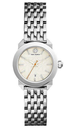 Tory Burch Whitney Ivory White Dial Silver Steel Strap Watch for Women - TBW8001 Authentic Buy Shop Now