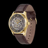 Hugo Boss Principle Skeleton Grey Dial Brown Leather Strap Watch for Men - 1514253 Authentic Buy Shop Now