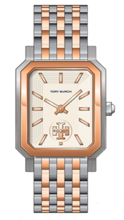 Tory Burch Robinson White Dial Two Tone Steel Strap Watch for Women - TBW1509 Authentic Buy Shop Now