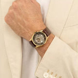 Hugo Boss Principle Skeleton Grey Dial Brown Leather Strap Watch for Men - 1514253 Authentic Buy Shop Now