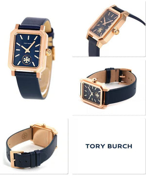 Tory Burch Robinson Quartz Blue Dial Blue Leather Strap Watch for Women - TBW1511 Authentic Buy Shop Now