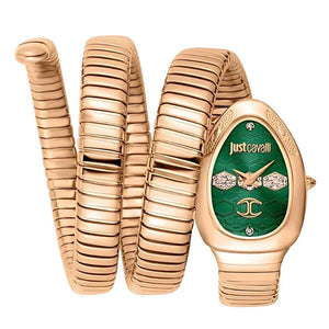 Just Cavalli Cosenza Green Dial Rose Gold Steel Strap Watch for Women - JC1L232M0045 Authentic Buy Shop Now